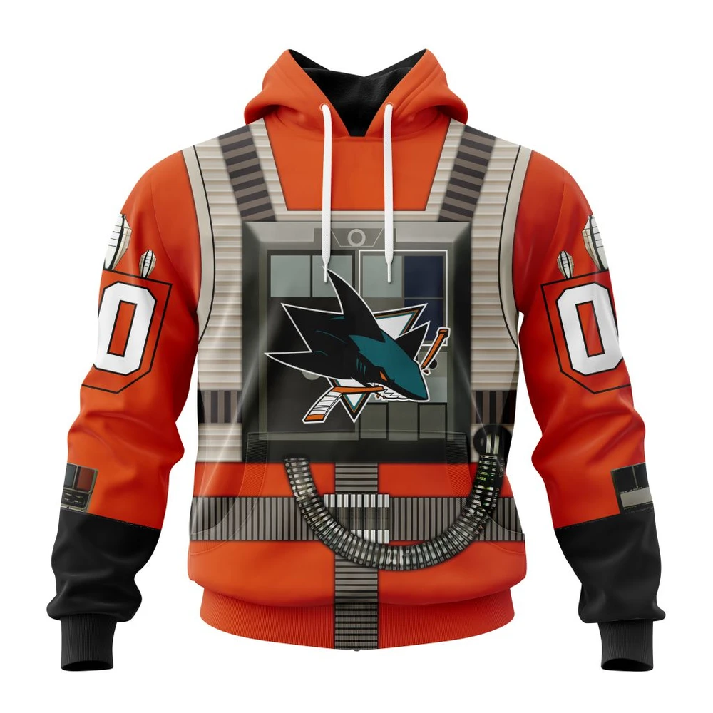 San Jose Sharks Star Wars Rebel Pilot Design All Over Print Hoodie Style 70416