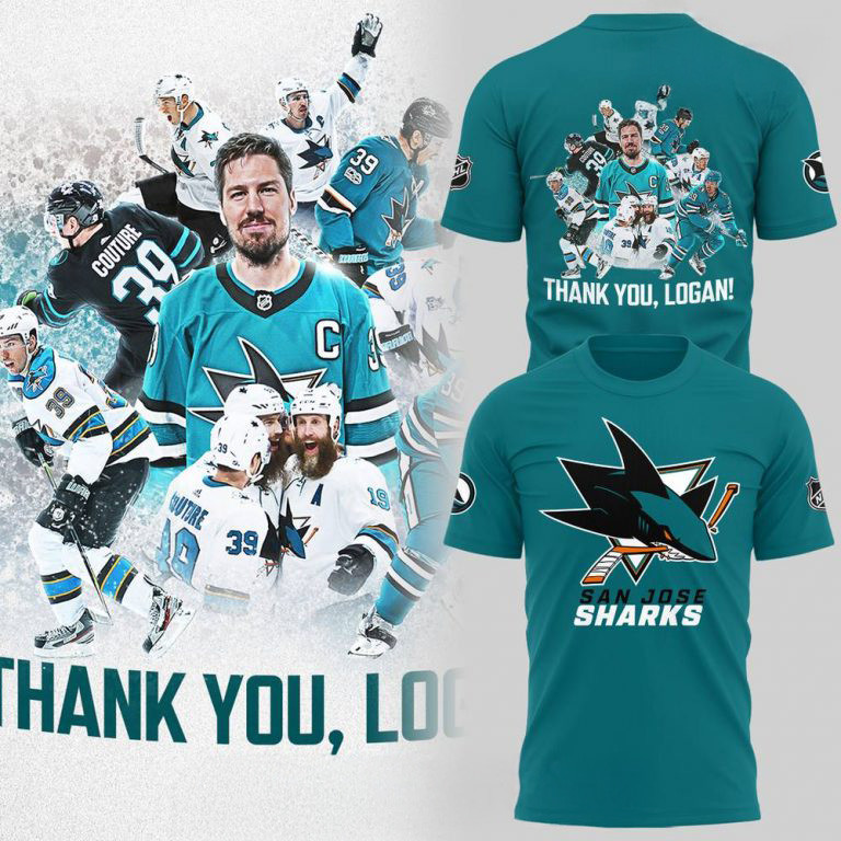 San Jose Sharks Thank You Logan Couture 2025 Blue T-Shirt Gift Ideas For Hockey Lovers Oregontrailrvpk Shirt