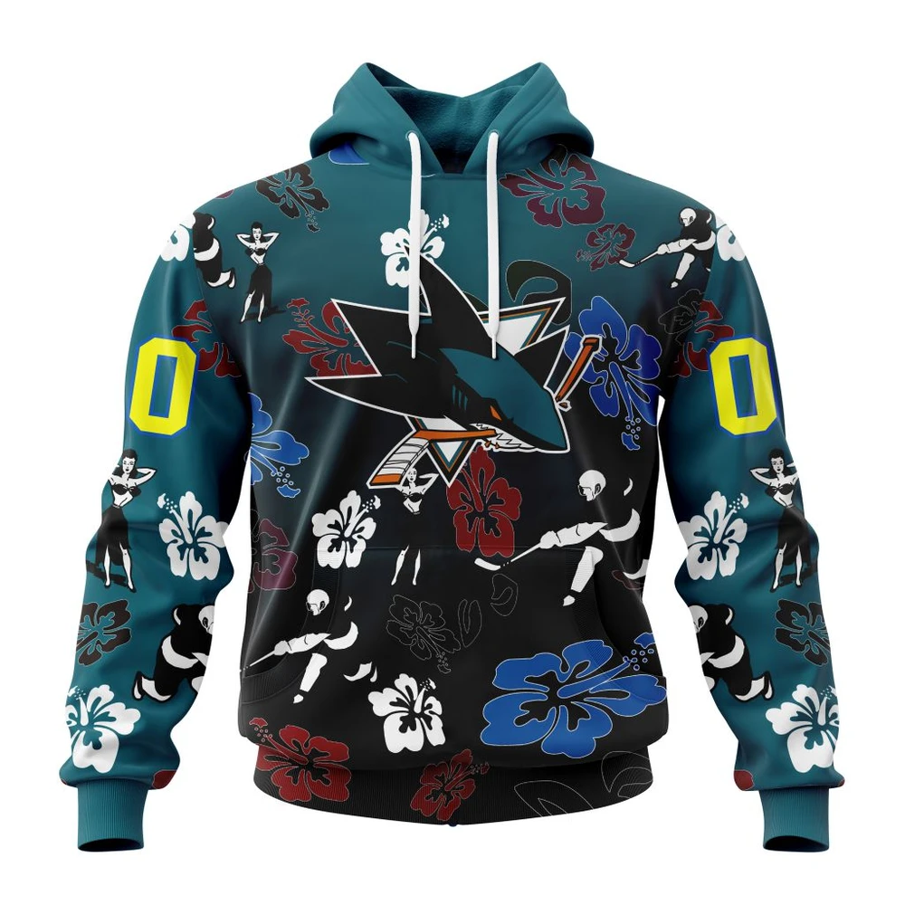 San Jose Sharks X Hawaii Specialized Design For Hawaiia All Over Print Hoodie Style 59004