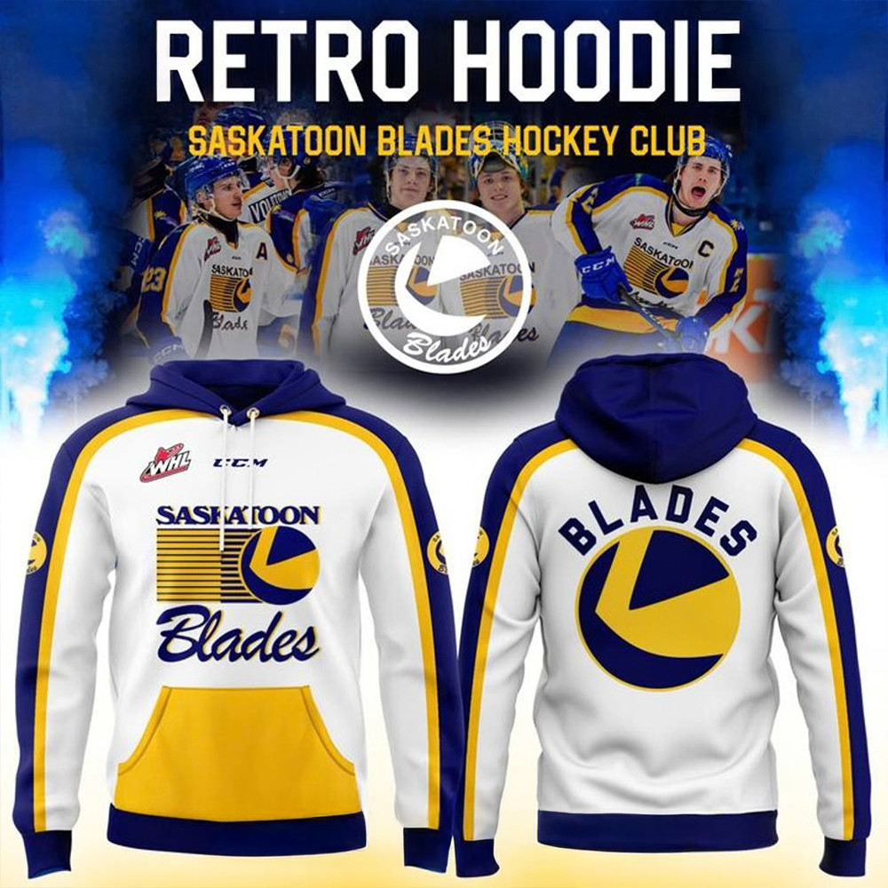 Saskatoon Blades Hockey Club Retro Hoodie Gift Ideas For Hockey Lovers