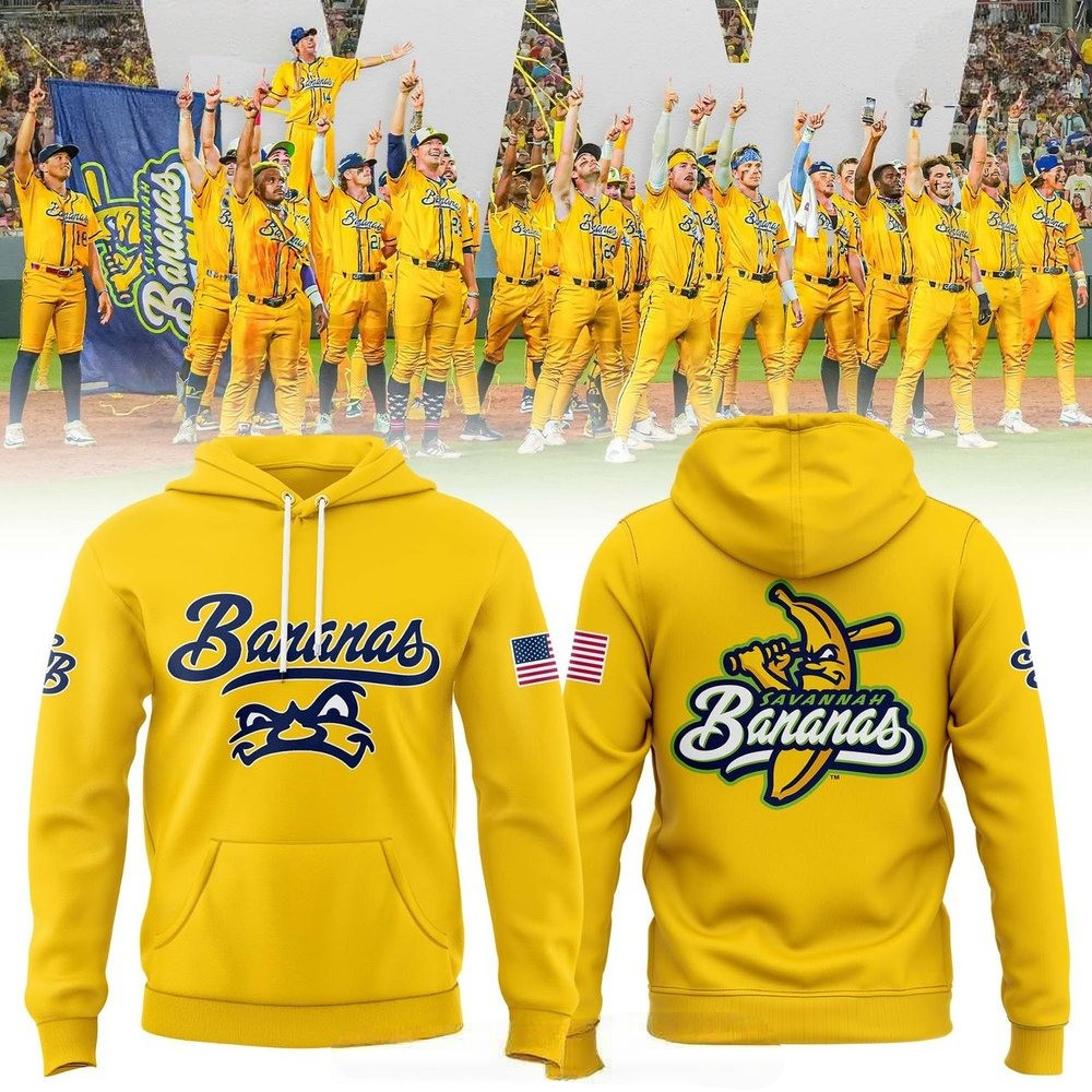 Savannah Bananas Baseball Team 2025 Yellow Hoodie
