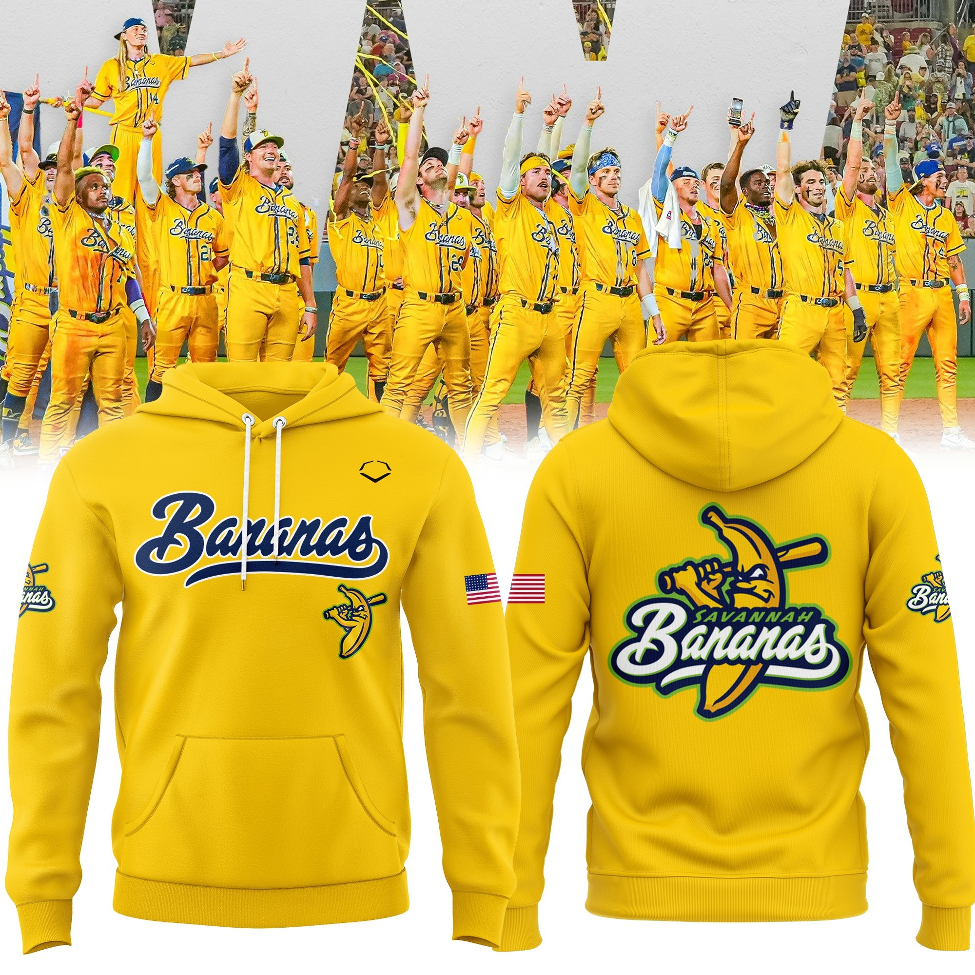 Savannah Bananas Hoodie Savannah Bananas Ball Yellow Baseball Hoodie Fan Merch Gifts