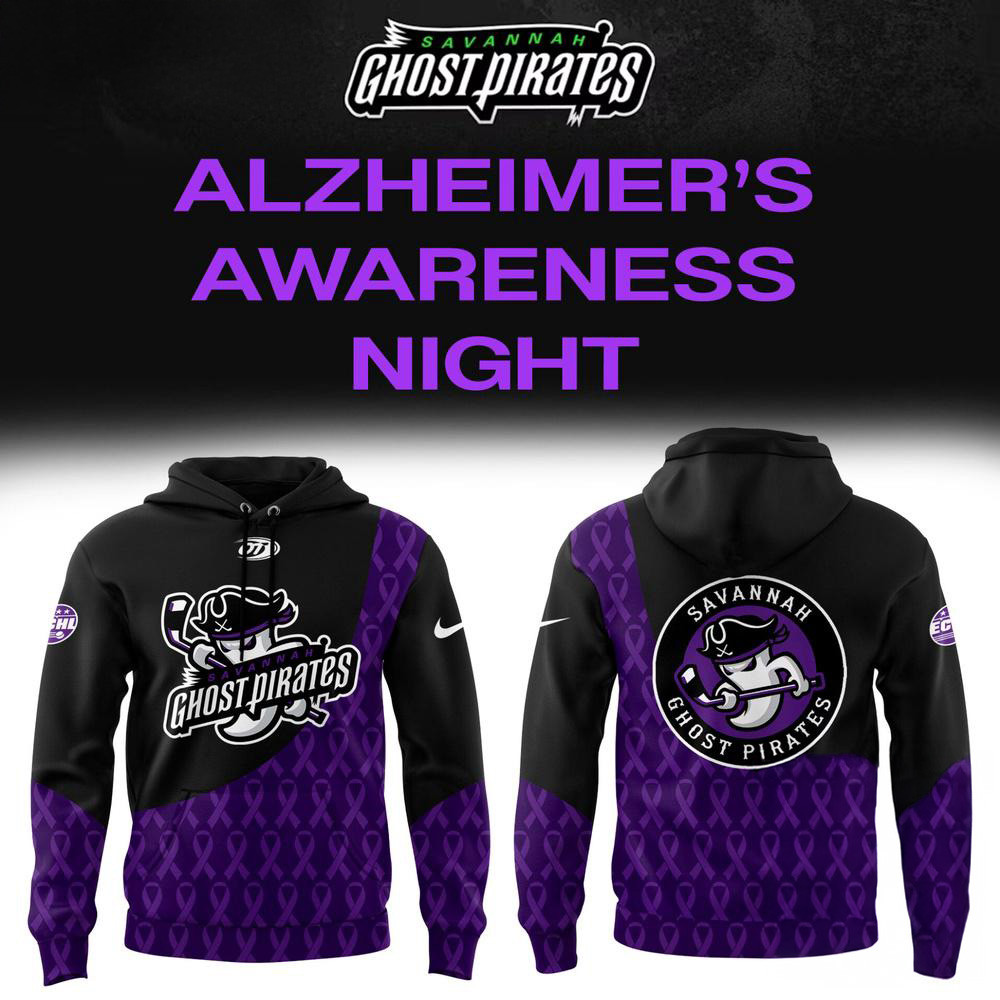 Savannah Ghost Pirates Alzheimer's Awareness Night Hoodie Hockey Lovers Gifts