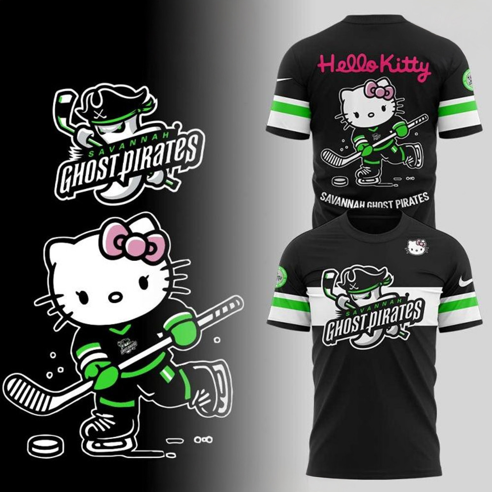 Savannah Ghost Pirates Hello Kitty 2025 Special T-Shirt Ice Hockey Oregontrailrvpk Shirt