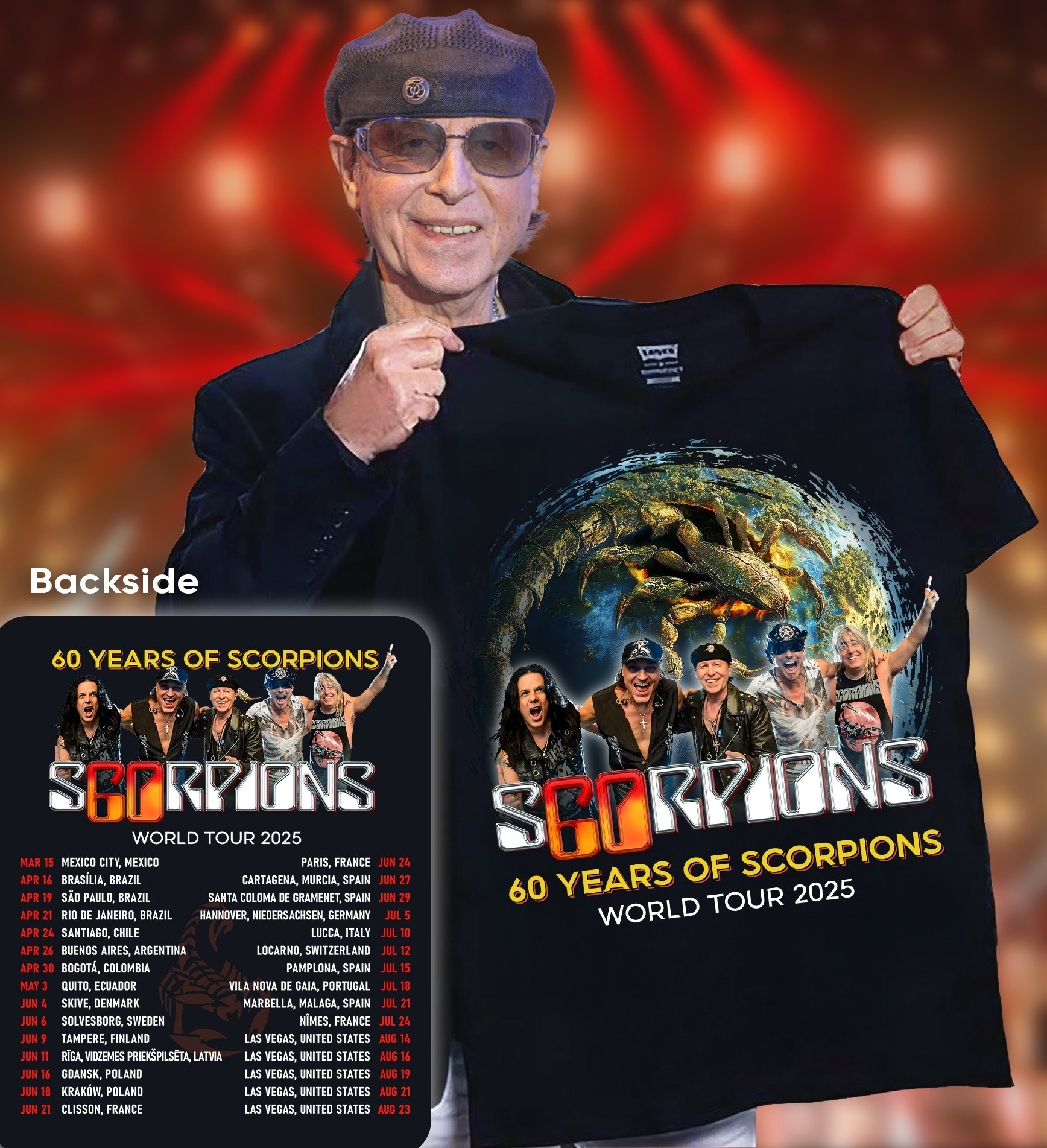 Scorpions Tour 2025 Shirtcorpions 60Th Years Of Scorpions World Tour Merch Oregontrailrvpk Shirt