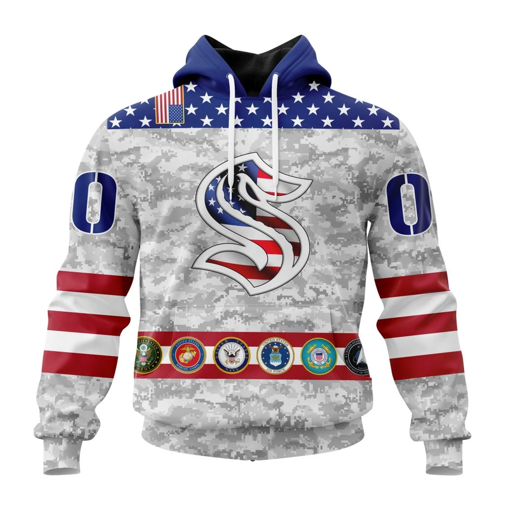 Seattle Kraken Armed Forces Appreciation All Over Print Hoodie Style 58344