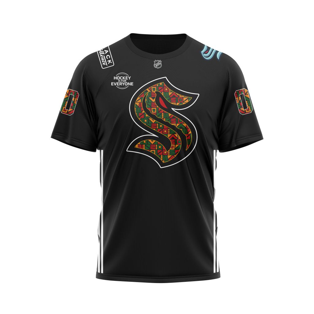 Seattle Kraken Black History Month Pattern Personalized Name & Number Personalized Name And Number T-Shirt Oregontrailrvpk Shirt