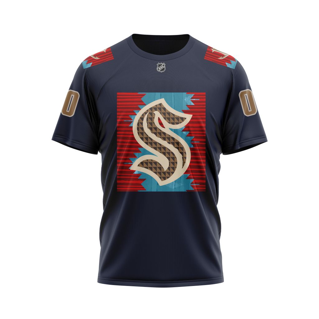Seattle Kraken Indigenous People Night Personalized Name & Number Personalized Name And Number T-Shirt Oregontrailrvpk Shirt
