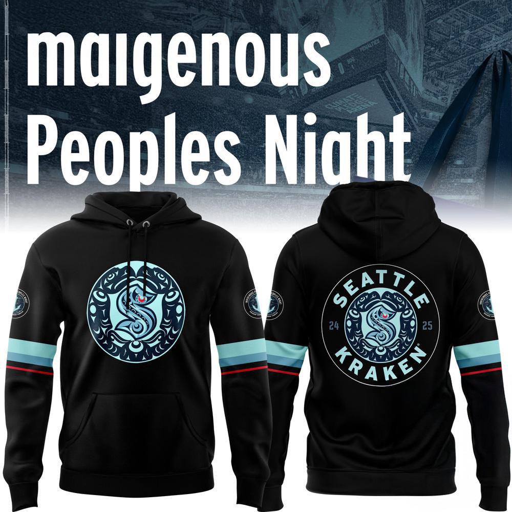 Seattle Kraken Indigenous Peoples Night Black Hoodie Gifts For Hockey Fans