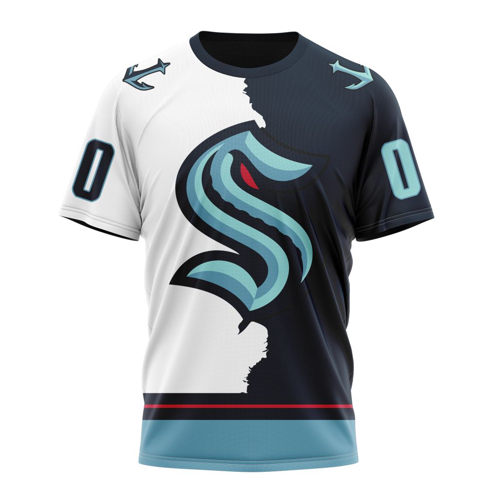 Seattle Kraken Personalize 2023 Home Mix Away Kits Personalized Name And Number T-Shirt Oregontrailrvpk Shirt