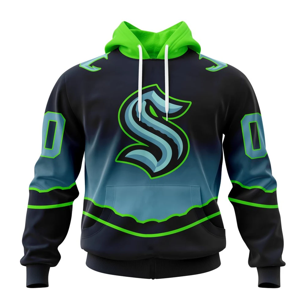 Seattle Kraken Personalize Gradient Series Concept All Over Print Hoodie Style 63855