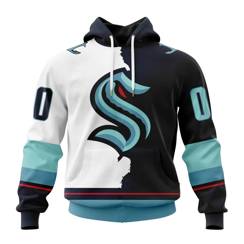 Seattle Kraken Personalize Home Mix Away Kits All Over Print Hoodie Style 18901