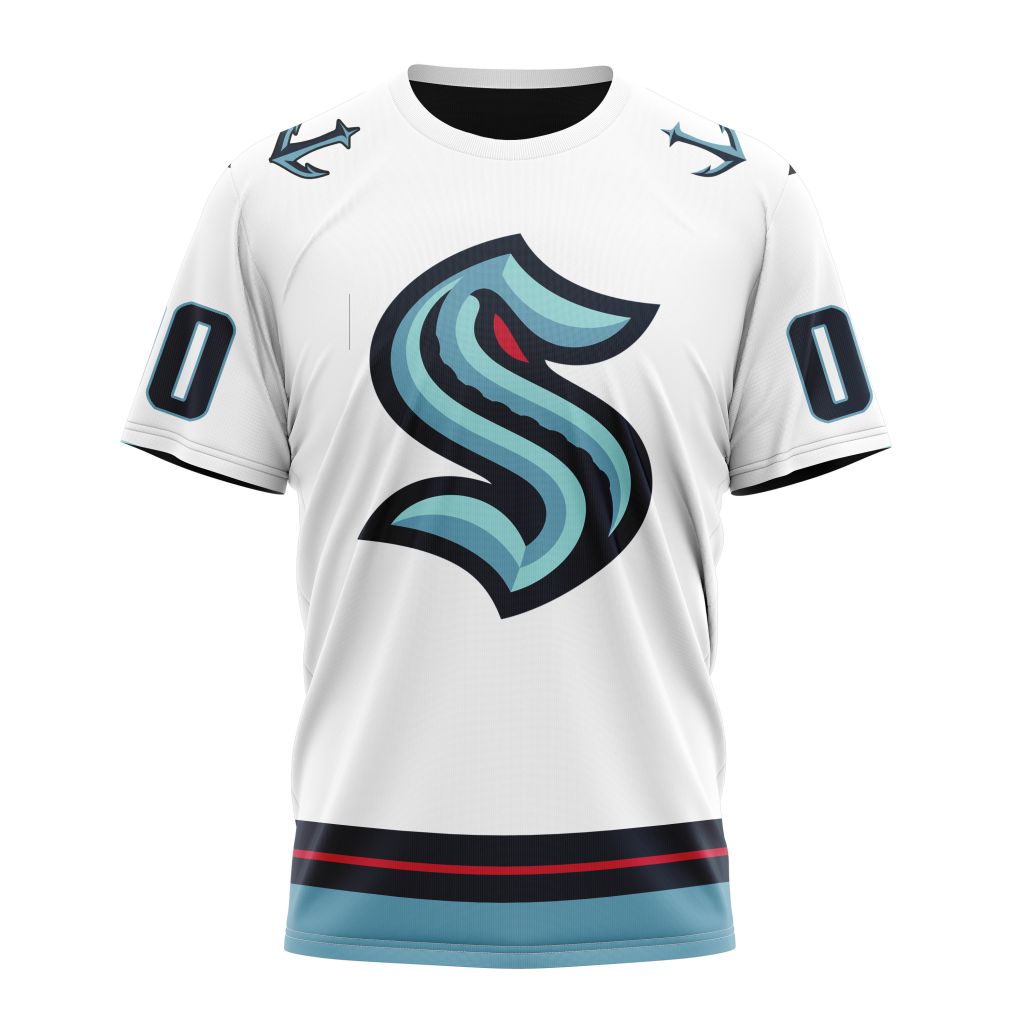 Seattle Kraken Personalized Away Kits Personalized Name And Number T-Shirt Oregontrailrvpk Shirt