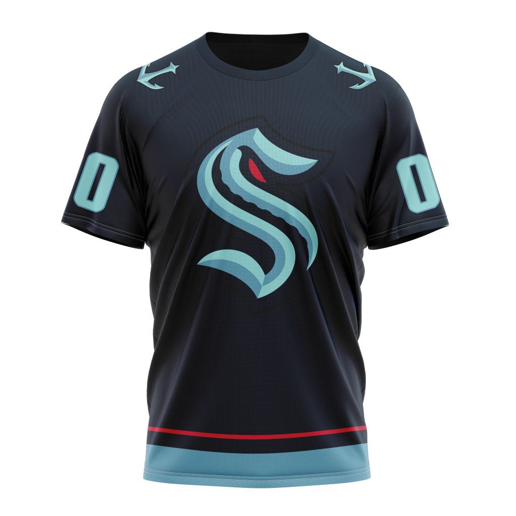 Seattle Kraken Personalized Home Kits Personalized Name And Number T-Shirt Oregontrailrvpk Shirt