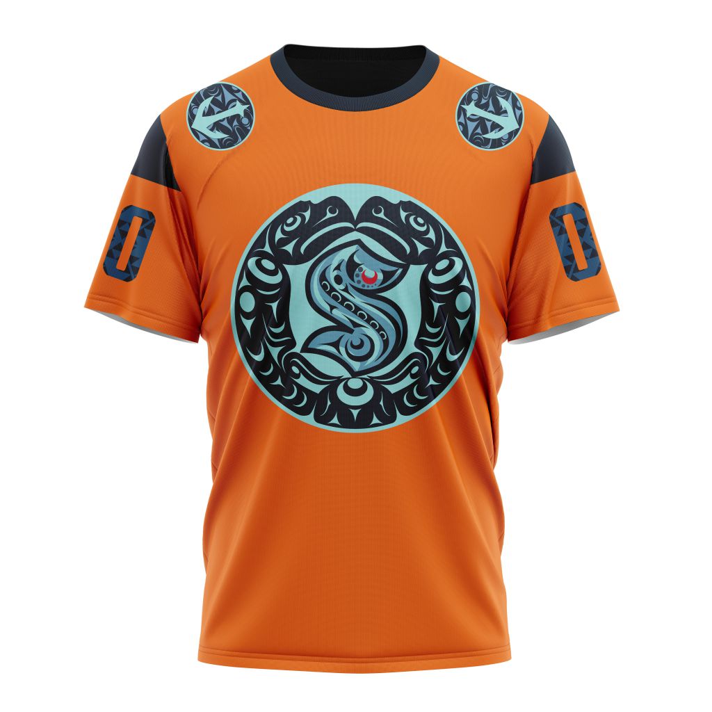 Seattle Kraken Personalized Indigenous Peoples Night Design Kits Personalized Name And Number T-Shirt Oregontrailrvpk Shirt