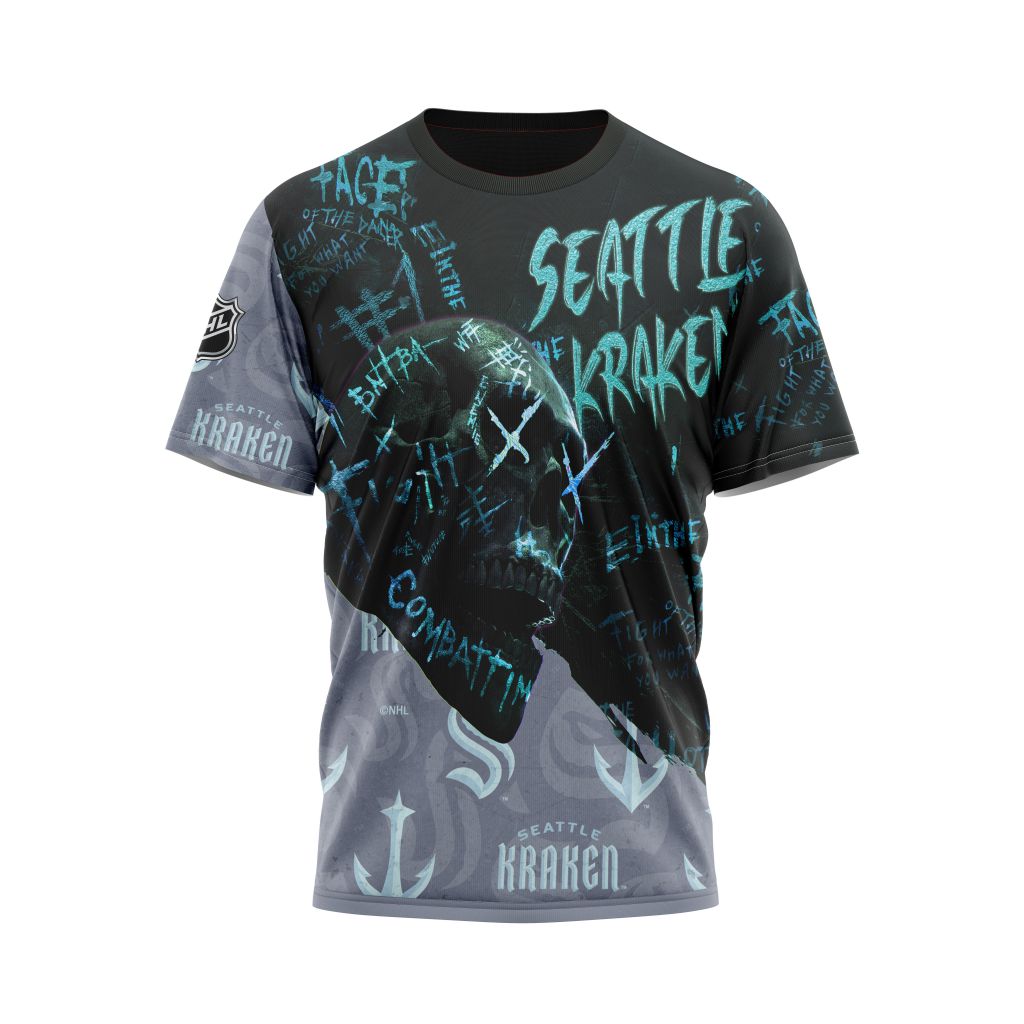 Seattle Kraken Personalized Name & Number Skull Personalized Name And Number T-Shirt Oregontrailrvpk Shirt