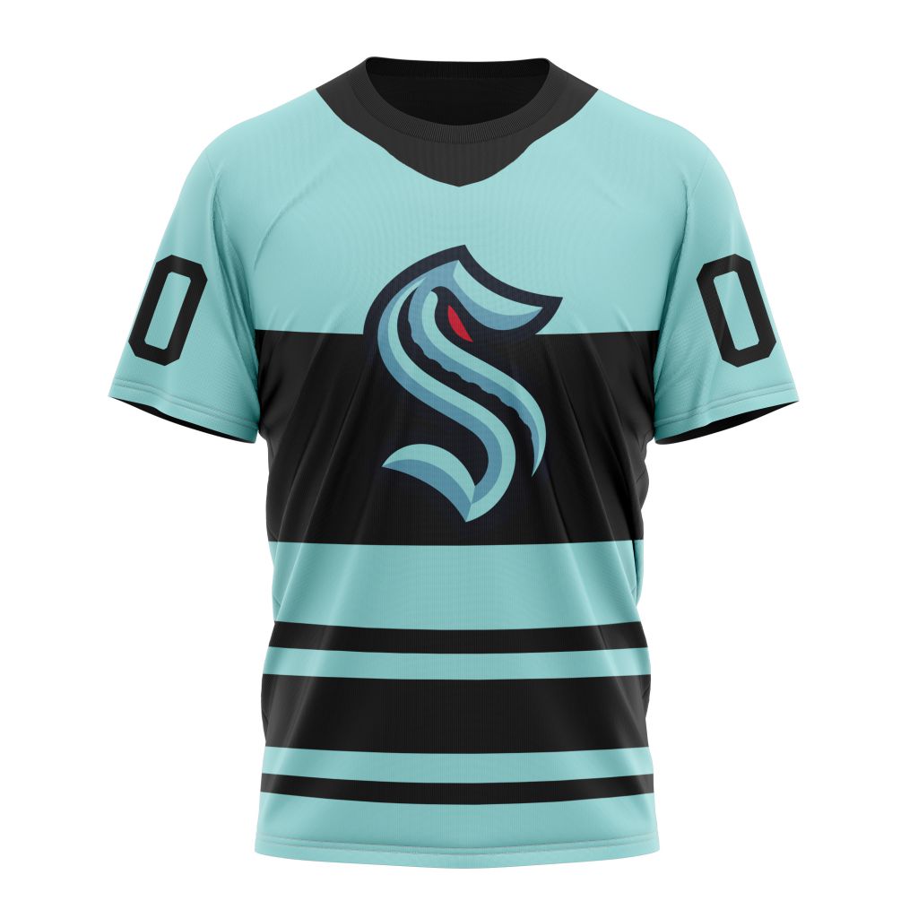 Seattle Kraken Reverse Retro Kits 2022 Personalized Name And Number T-Shirt Oregontrailrvpk Shirt