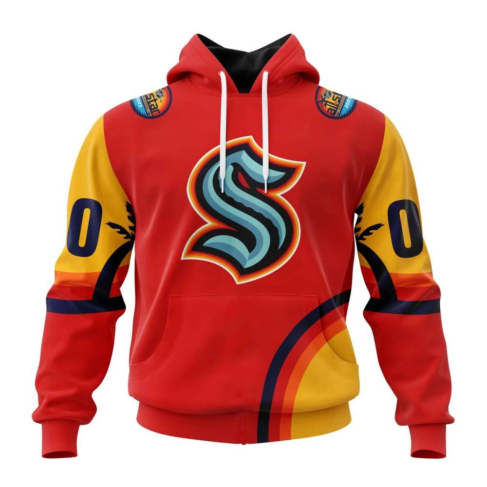 Seattle Kraken Special All-Star Game Design With Florida Sunset All Over Print Hoodie Style 36876