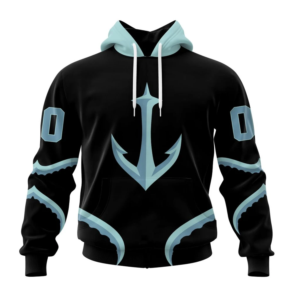 Seattle Kraken Special Blackout Design All Over Print Hoodie Style 48777