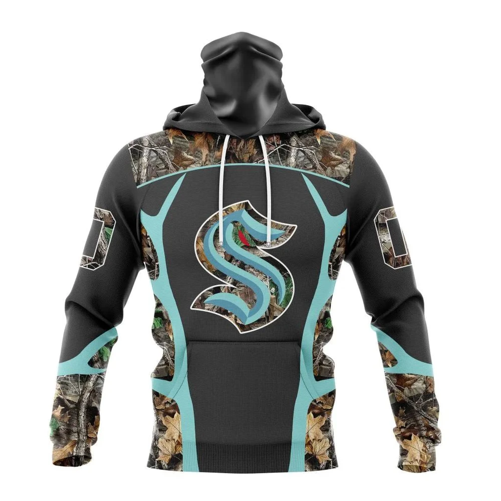 Seattle Kraken Special Camo Hunting Design All Over Print Hoodie Style 88069