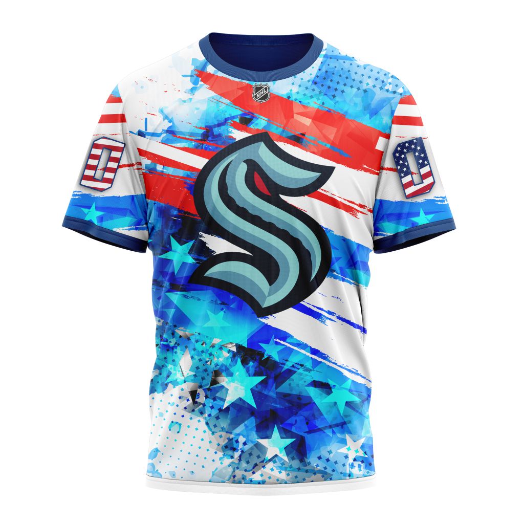 Seattle Kraken Special Concept For Independence Day Personalized Name And Number T-Shirt Oregontrailrvpk Shirt