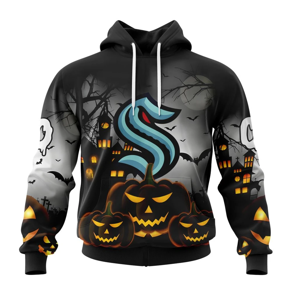 Seattle Kraken Special Design For Halloween All Over Print Hoodie Style 47205
