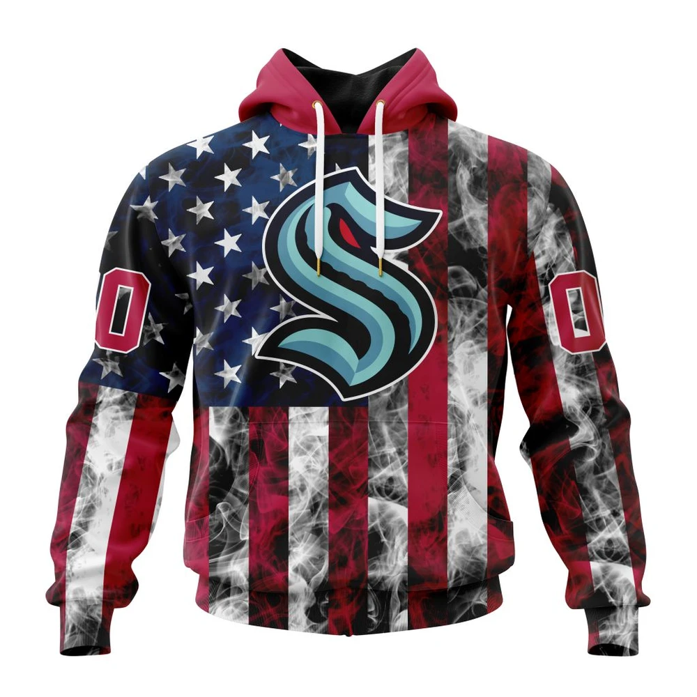 Seattle Kraken Special Design For Independence Day The Fourth Of July All Over Print Hoodie Style 68802