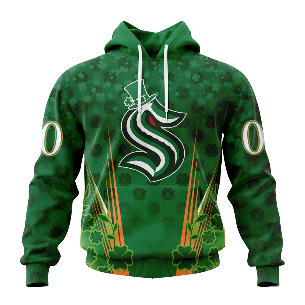 Seattle Kraken Special Design For St. Patrick Day All Over Print Hoodie Style 64816