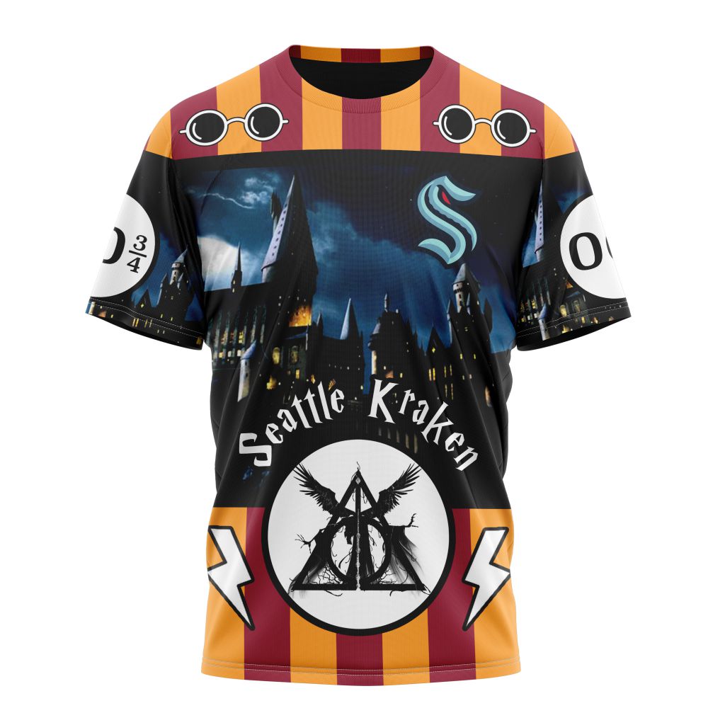 Seattle Kraken Special Design With Harry Potter Theme Personalized Name And Number T-Shirt Oregontrailrvpk Shirt