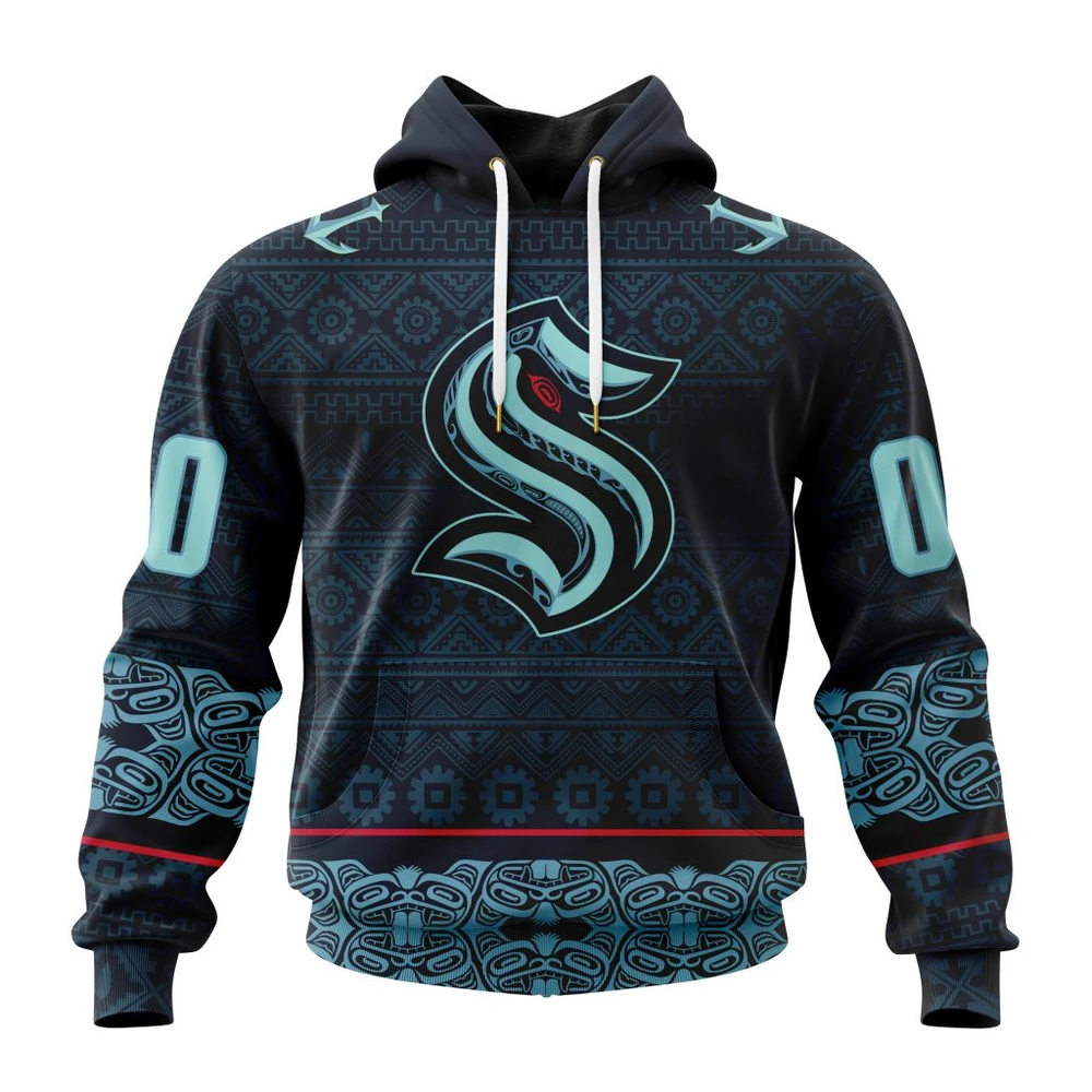 Seattle Kraken Special Design With Native Pattern All Over Print Hoodie Style 73191