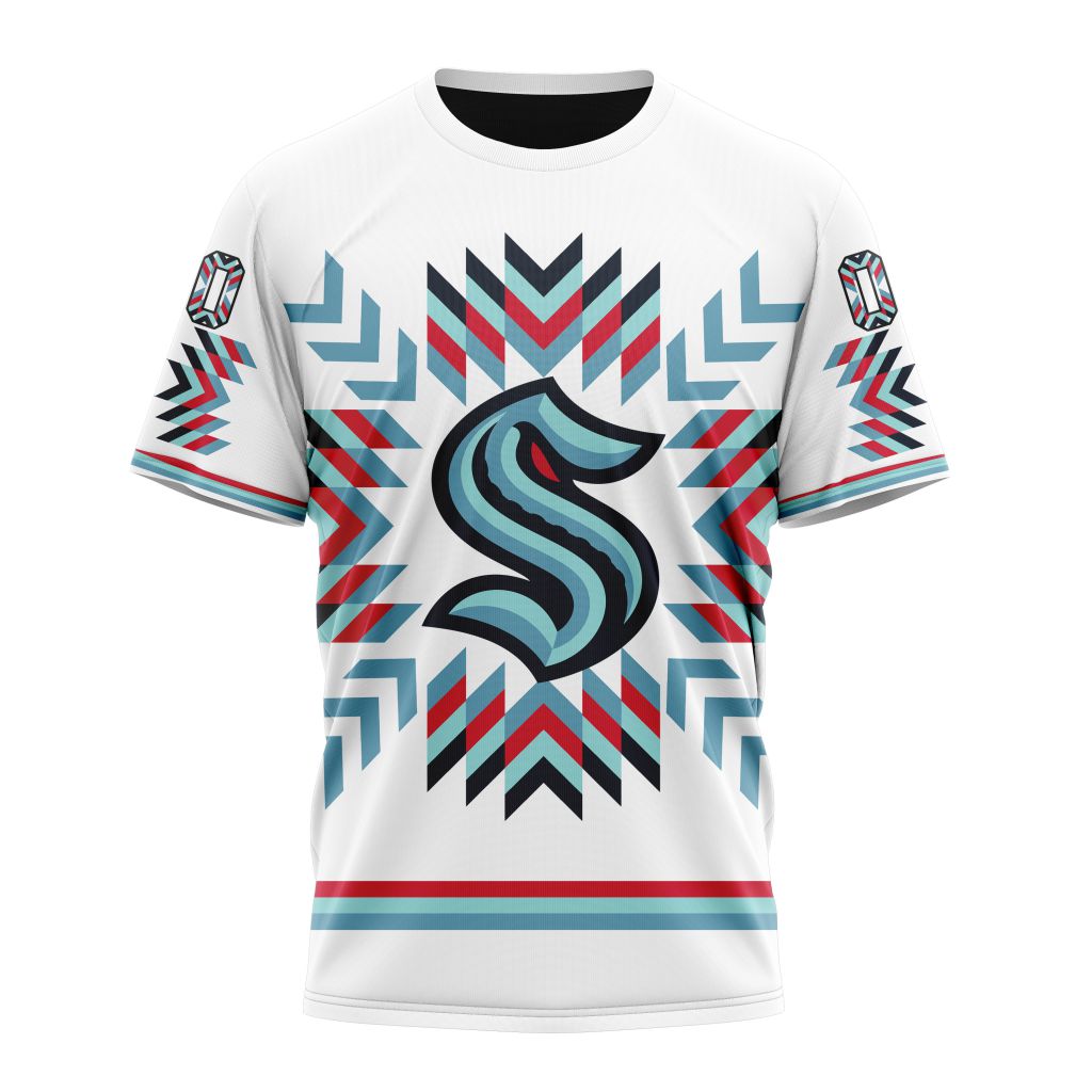 Seattle Kraken Special Design With Native Pattern Personalized Name And Number T-Shirt Oregontrailrvpk Shirt