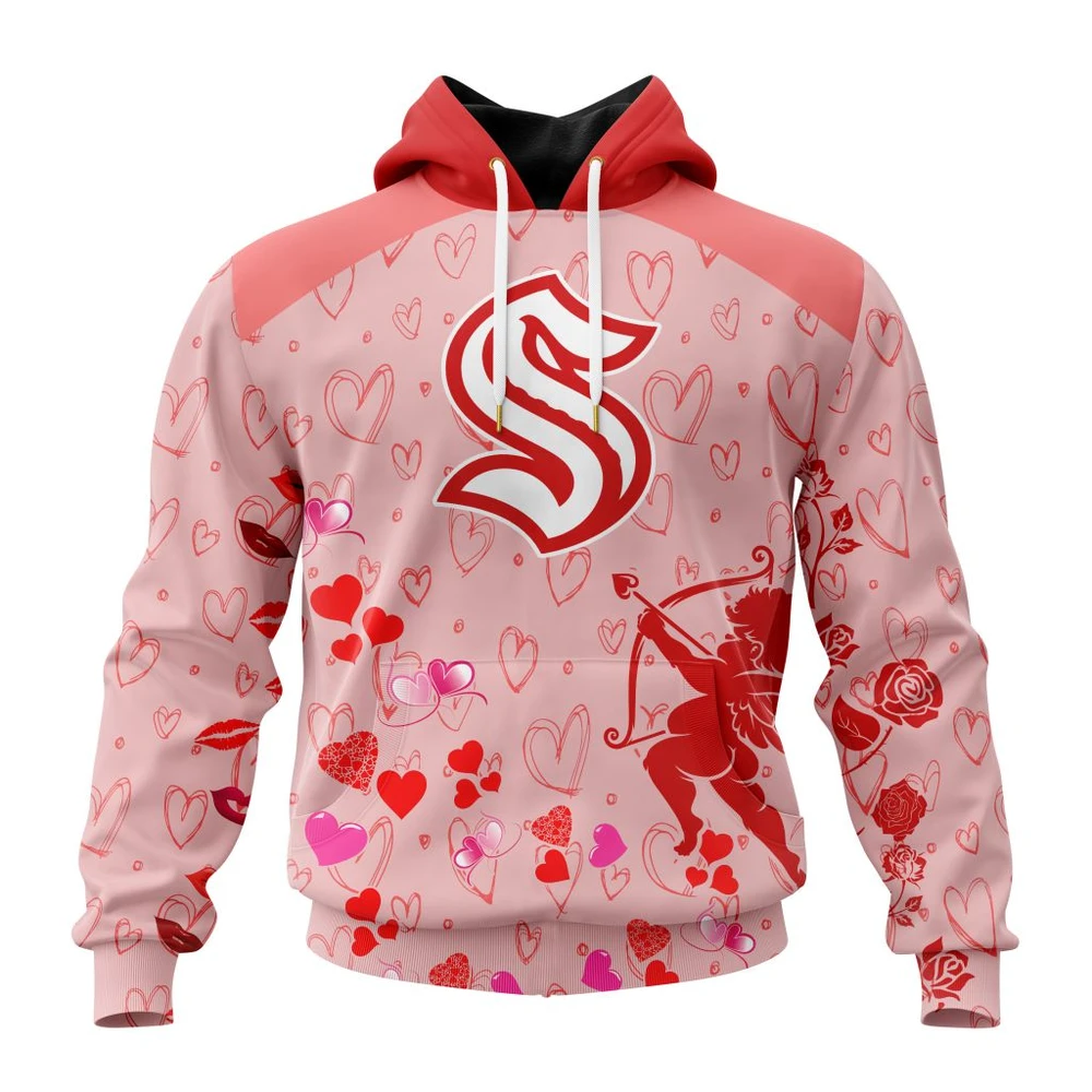 Seattle Kraken Special Gift For Valentines Day All Over Print Hoodie Style 36271