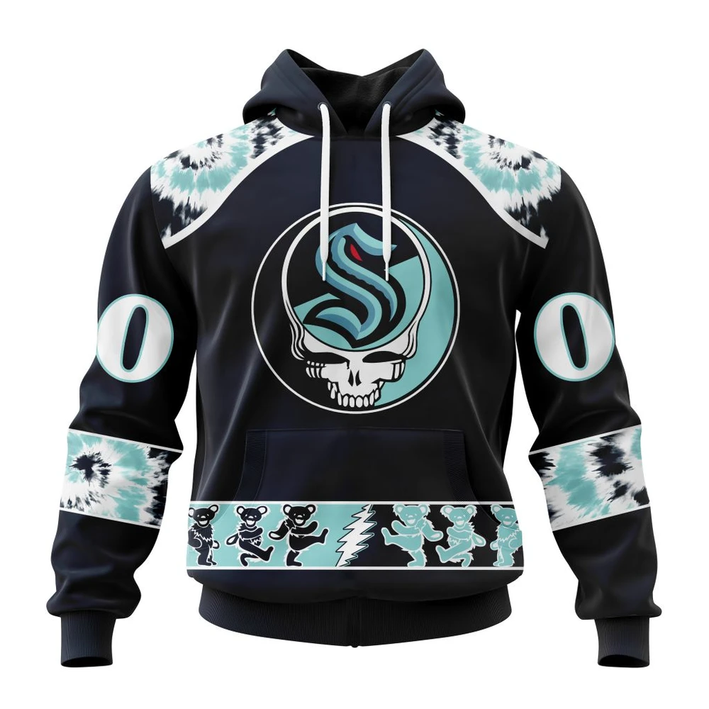Seattle Kraken Special Grateful Dead Design All Over Print Hoodie Style 11304