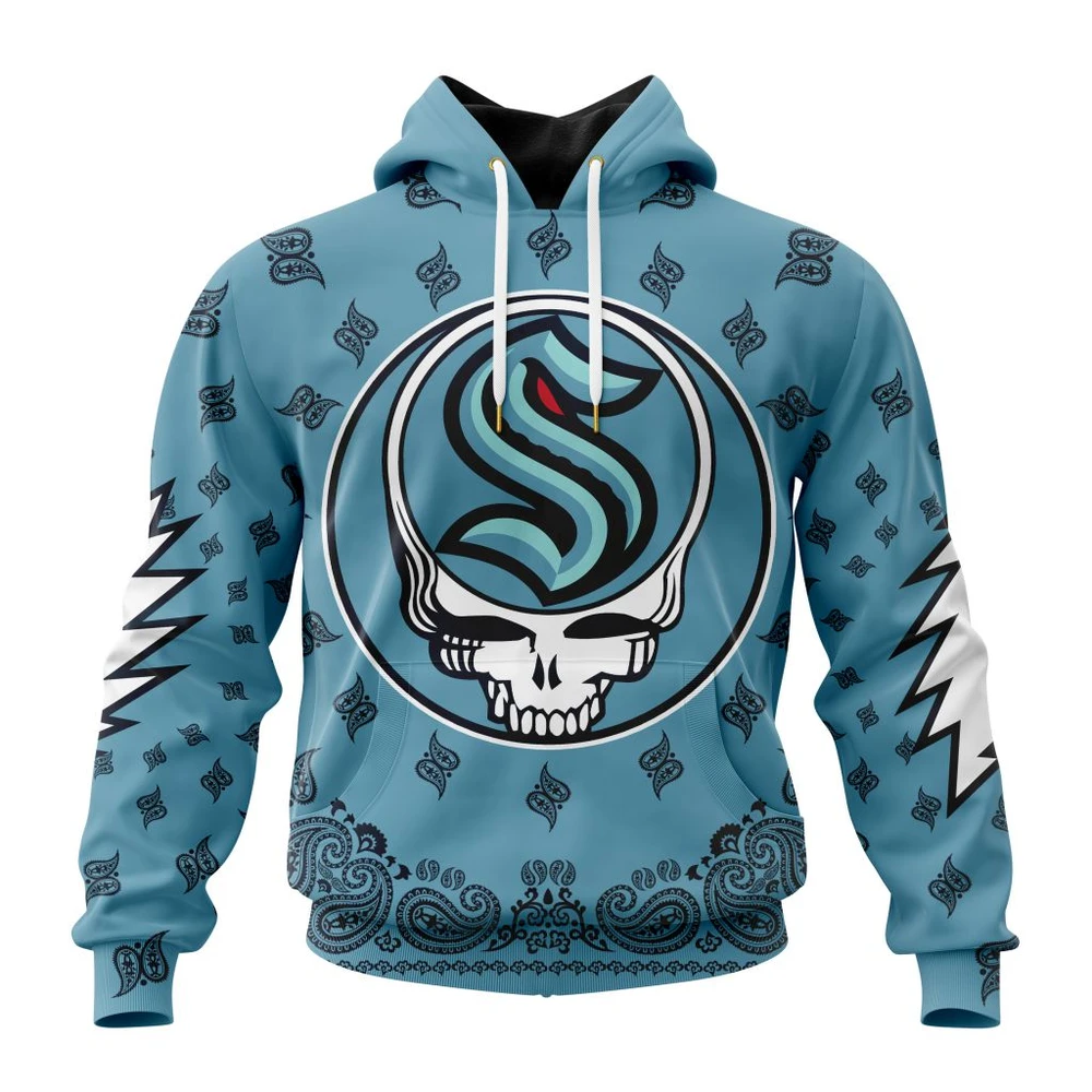 Seattle Kraken Special Grateful Dead Design All Over Print Hoodie Style 18375
