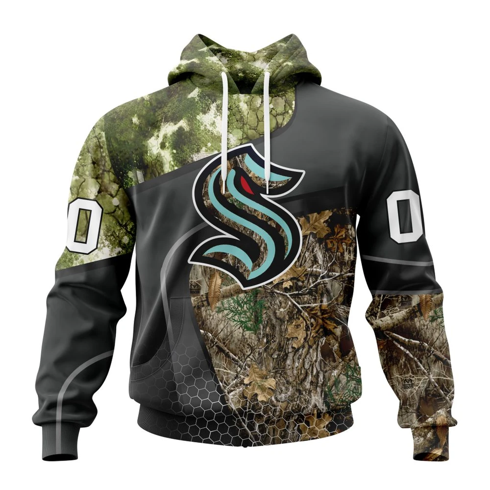 Seattle Kraken Special Hunting Camo Design All Over Print Hoodie Style 81522