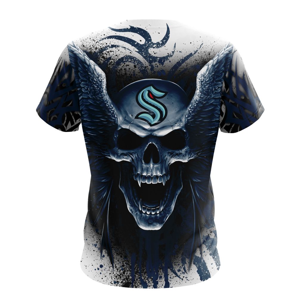 Seattle Kraken Special Kits With Skull Art T-Shirt Oregontrailrvpk Shirt