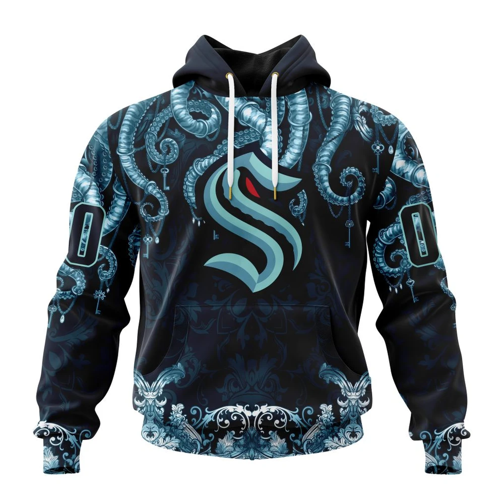 Seattle Kraken Special Kraken Design All Over Print Hoodie Style 70787