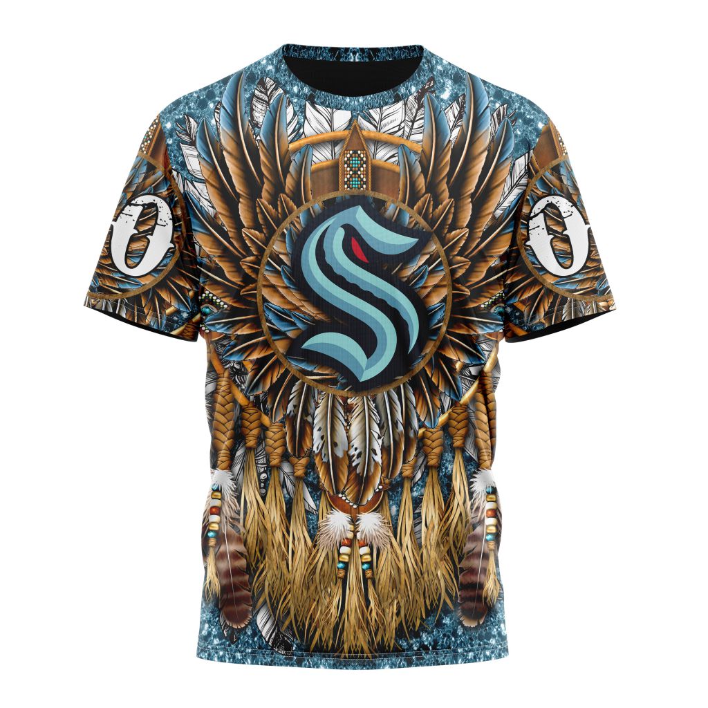 Seattle Kraken Special Native Costume Design Personalized Name And Number T-Shirt Oregontrailrvpk Shirt