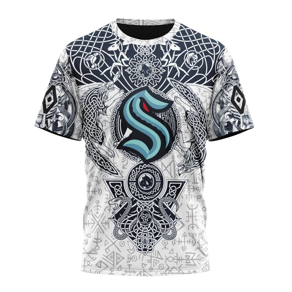 Seattle Kraken Special Norse Viking Symbols Personalized Name And Number T-Shirt Oregontrailrvpk Shirt