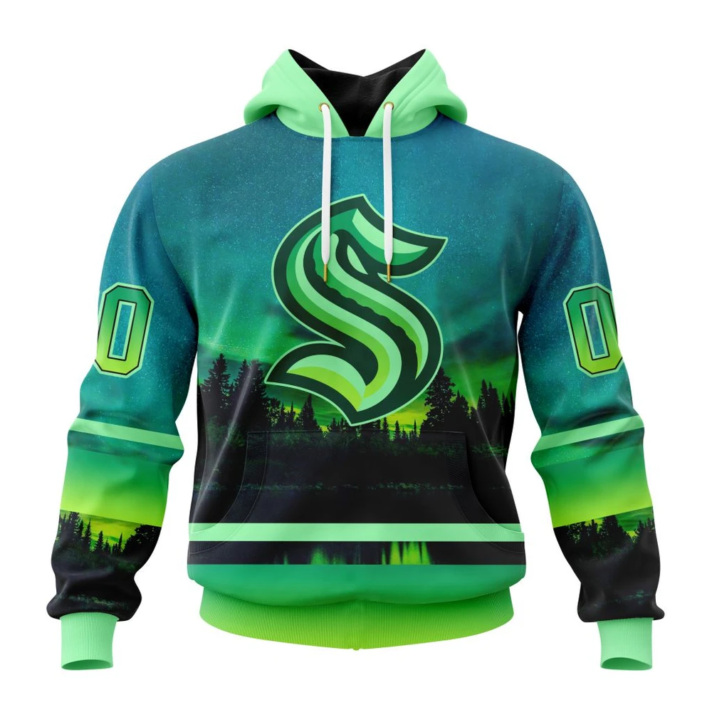 Seattle Kraken Special Northern Lights Design All Over Print Hoodie Style 72447