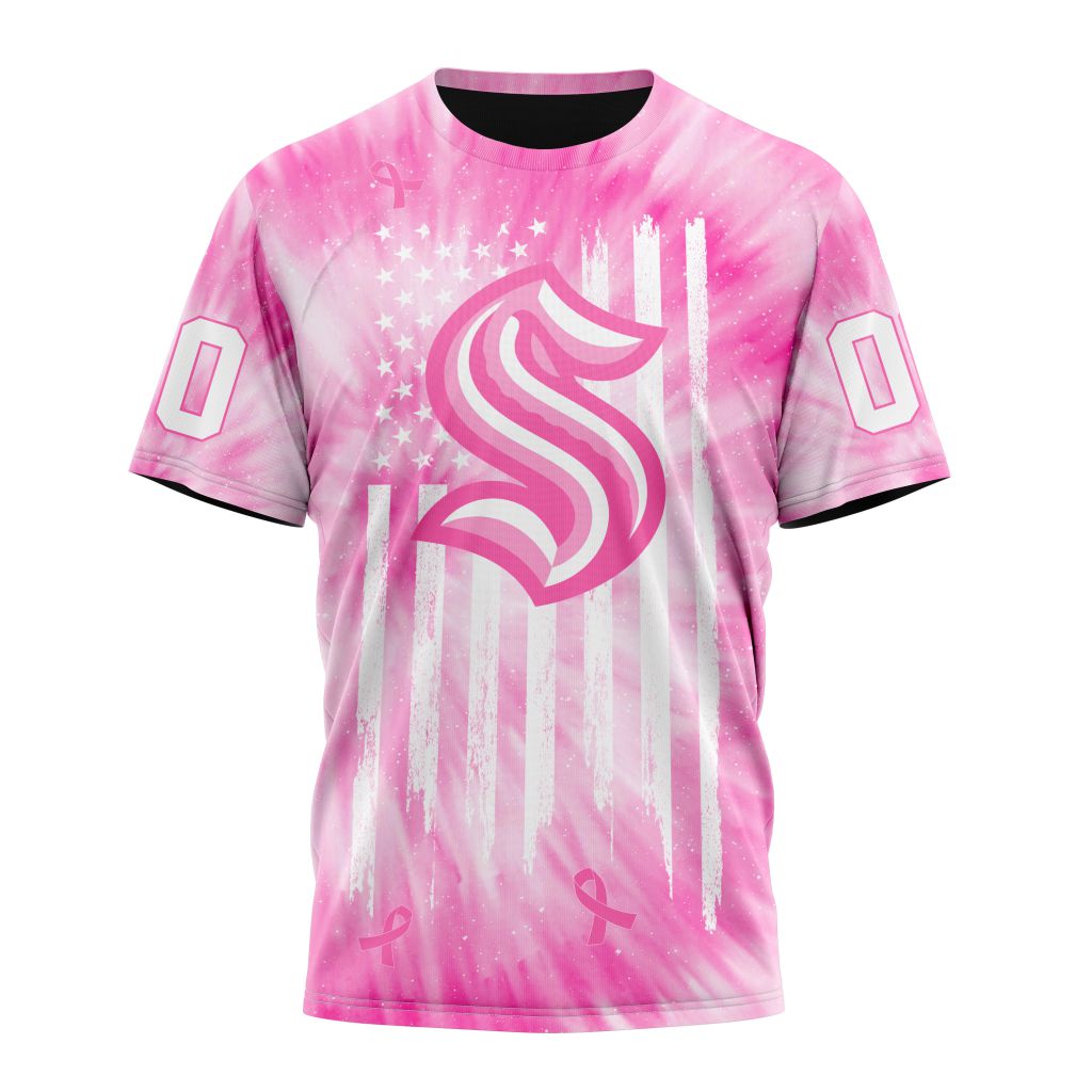 Seattle Kraken Special Pink Tie-Dye Personalized Name And Number T-Shirt Oregontrailrvpk Shirt