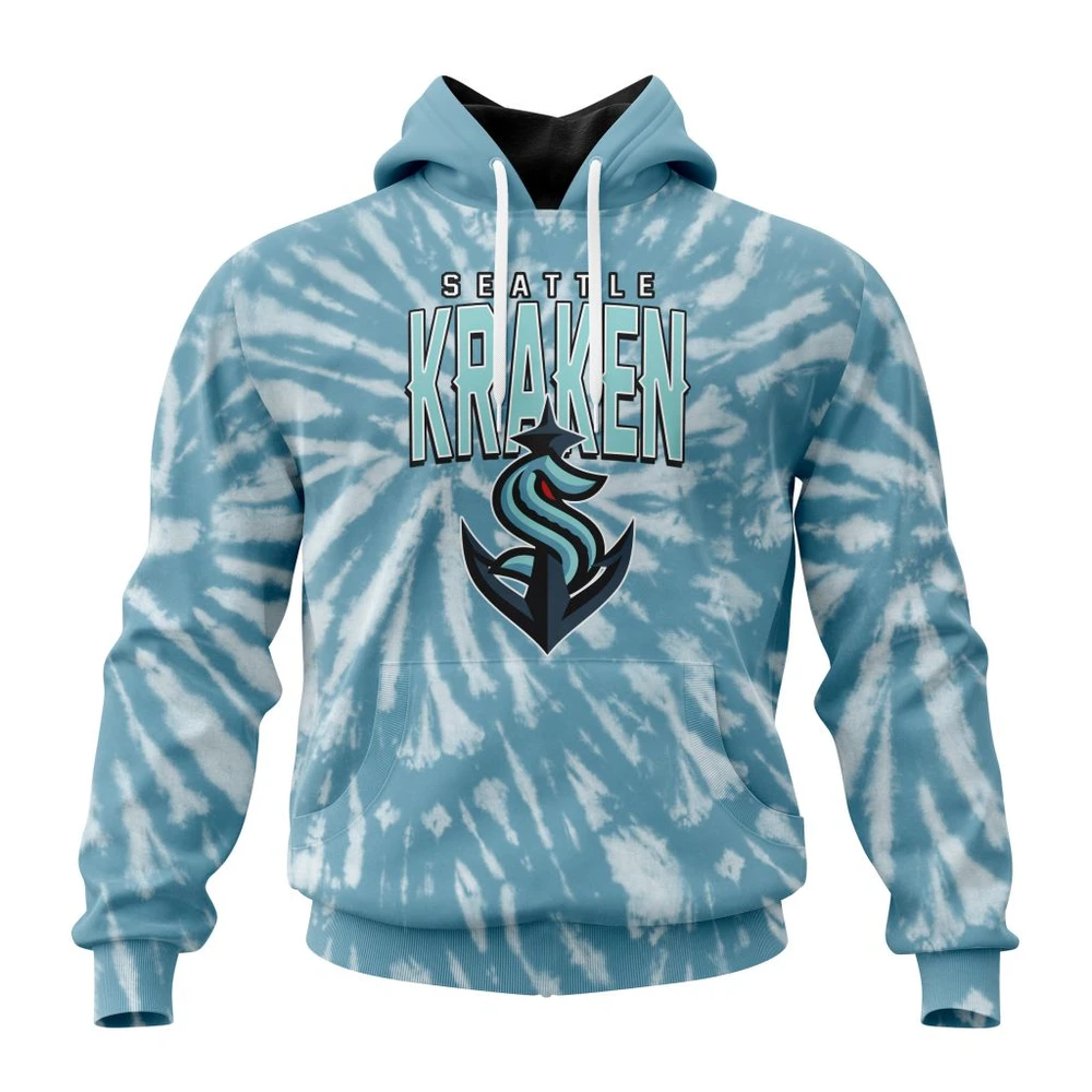 Seattle Kraken Special Retro Vintage Tie Dye All Over Print Hoodie Style 47907