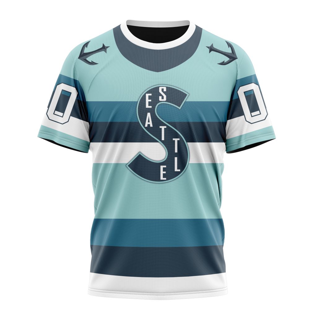 Seattle Kraken Special Reverse Retro Redesign Personalized Name And Number T-Shirt Oregontrailrvpk Shirt
