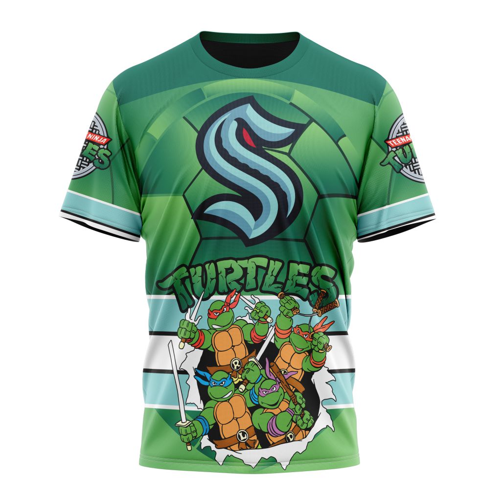 Seattle Kraken Special Teenage Mutant Ninja Turtles Design 02 Personalized Name And Number T-Shirt Oregontrailrvpk Shirt