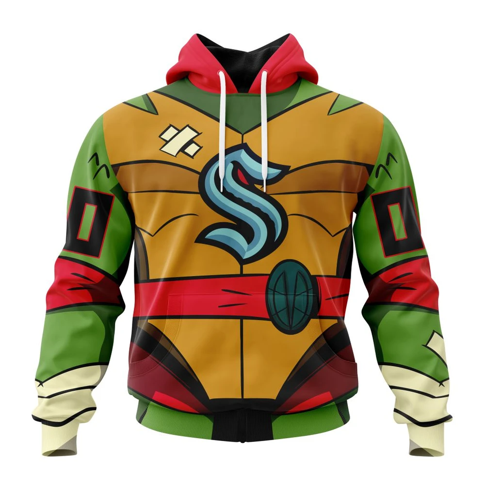 Seattle Kraken Special Teenage Mutant Ninja Turtles Design All Over Print Hoodie Style 20409