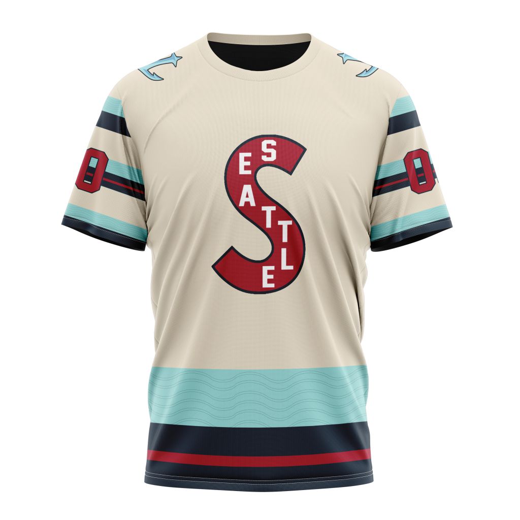 Seattle Kraken Special Throwback Design 01 Personalized Name And Number T-Shirt Oregontrailrvpk Shirt