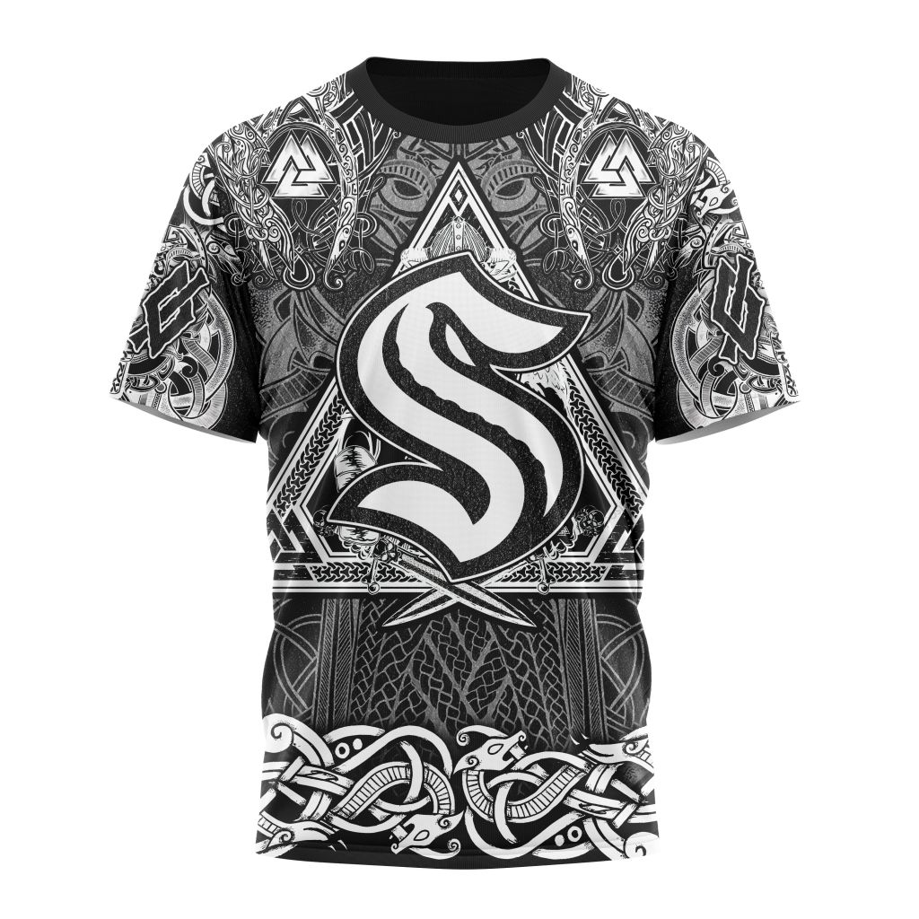 Seattle Kraken Special Viking Design 01 Personalized Name And Number T-Shirt Oregontrailrvpk Shirt