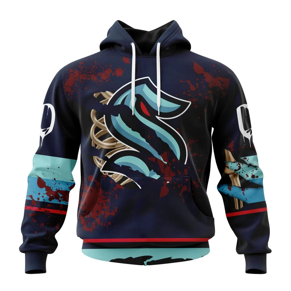 Seattle Kraken Specialized Design Jersey With Your Ribs For Halloween All Over Print Hoodie Style 92684
