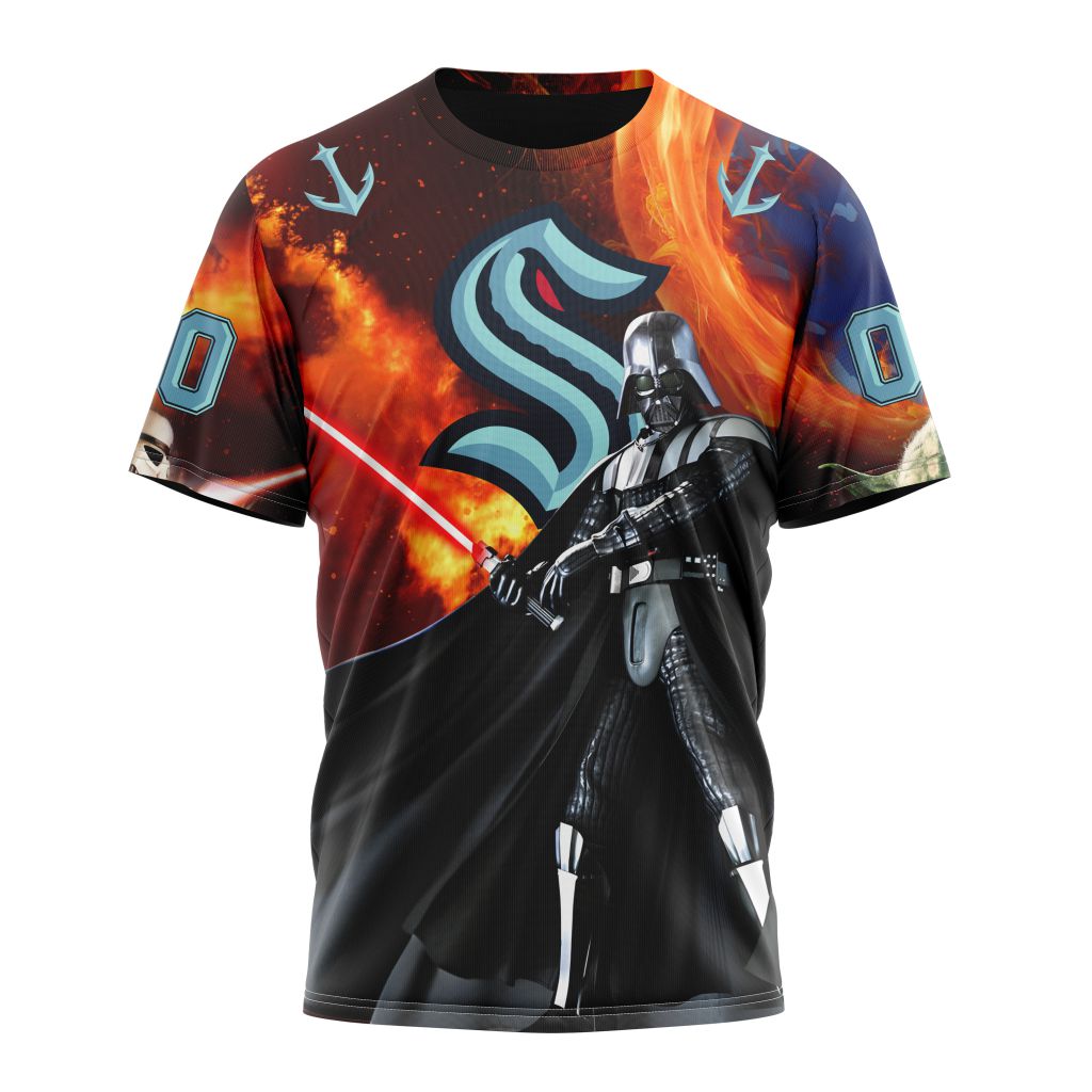 Seattle Kraken Specialized Design X Star War Personalized Name And Number T-Shirt Oregontrailrvpk Shirt