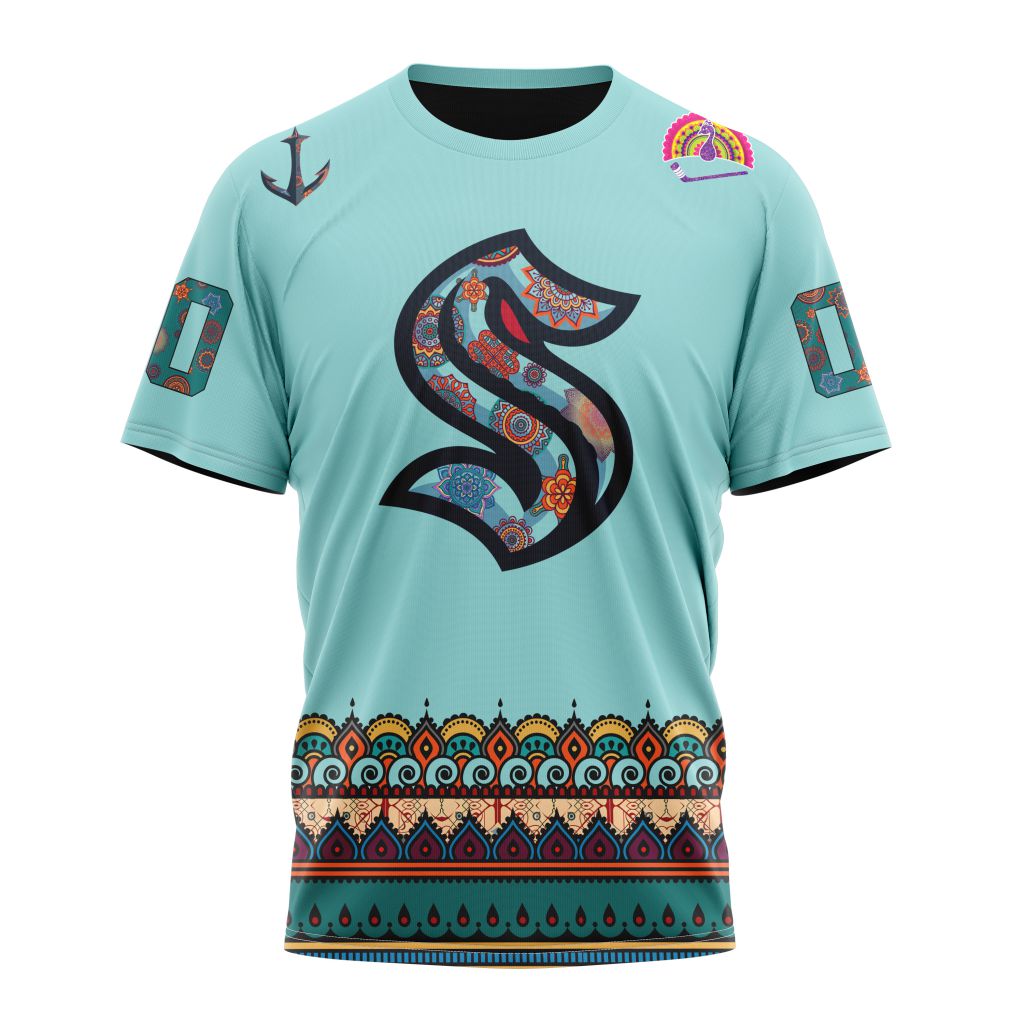 Seattle Kraken Specialized Jersey Hockey For All Diwali Festival Personalized Name And Number T-Shirt Oregontrailrvpk Shirt